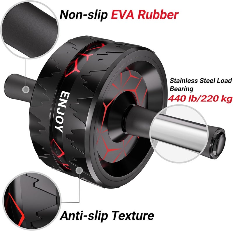 Readaeer Ab Roller Wheel, Ab Exercise Wheels Kit with Ab Roller, Resistance Bands, Knee Mat, Jump Rope, Push-Up Bar - Image 2